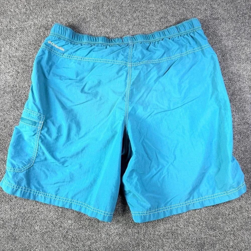 Columbia Omni Shield Swim Trunks Shorts Mens L Blue‎ 100% Nylon Sportswear Lined